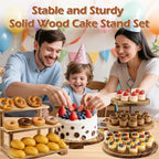 Esmorah Rustic Wooden Dessert Table Display Set of 6, Cupcake Stand - Image 2
