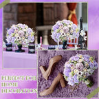 Tigeen 6 Bundles Artificial Flowers Bouquet for Wedding, Purple - Image 6