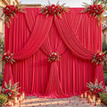 32ftx10ft Wrinkle Free Red Backdrop Curtain - 10 Feet Photography Backdrop Drapes, Silky Polyester Back Drop Cloth for Wedding Baby Shower Balloon Arch Background by Unknown