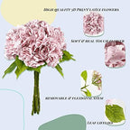 Yatim 21In Pink Artificial Hydrangea Flowers with Stems 5 Pcs - Image 3