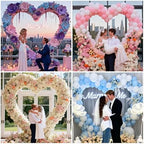 6.6 FT Heart Arch Stand, Balloon Arch Stand Kit with Base - Gold Heart Shaped Wedding Arch Frame for Proposal, Valentine‘s Day Backdrop, Birthday, Baby Shower Decor (white) - Image 3