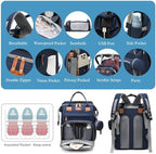 Jeryswet Baby Diaper Bags with Changing Station, Waterproof Large Capacity Diaper Bag Backpack for Moms Dads with USB Charging Port and Stroller Straps, Baby Shower Gifts, Blue - Image 5