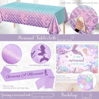 Party Inspo Mermaid Baby Shower Decorations for Girls, Our Little Mermaid Is On The Way Backdrop Balloon Its a Girl Banner Tablecloth Cake Topper Box Cutout for Girls Under the Sea Party Supplies - Image 4