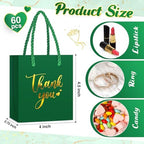 Honoson 60 Pcs Mini Thank You Gift Bag with Handle Bulk,Dark Green - Image 3