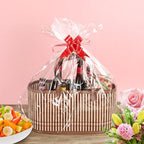 ‌Large Woven Gift Basket with Handles - Empty Bamboo Basket for Gifts (Adults/Wine/Christmas) (BROWN, 6PC LARGE) - Image 7