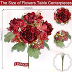 12 Bundles Peonies Artificial Flowers & Pack of 8 Baby Shower Centerpieces for Tables - Image 3