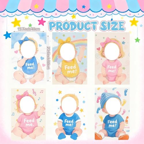 6 Set Blindfolded Baby Shower Games Feed Me Baby Shower Games Feed The Baby Blindfolded Games Blindfolded Baby Food Feeding Games Gender Reveal Games for Baby Shower Party Supplies - Image 2