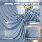 40ft×10ft Wrinkle Free Dusty Blue Backdrop Curtain for Parties, 8 Panels 5×10 ft Soft Silky Polyester Photo Backdrop Drapes for Wedding Birthday Baby Shower Photography Home Decor - Image 3