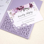 50 pcs Purple Wedding Invitations 5×7 Personalized Invitation with Envelope - Image 5