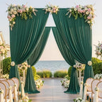 50×14 ft Wrinkle Free Hunter Green Backdrop Curtain for Wedding Parties - Image 5