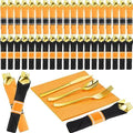 Lasnten 50 Pack Halloween Pre Rolled Plastic Silverware Set for 50 Guests by Lasnten