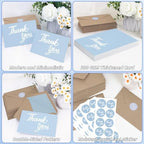 600 Pcs Light Blue Thank You Cards Bulk with Kraft Envelopes and Stickers 4x6 Inch Blank Thank You Notes Box Set Minimalistic Design for Business Wedding Baby Shower Graduation Bridal Shower Birthday - Image 3