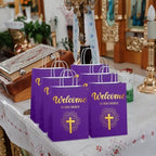 Chuangdi 50 Pcs Church Welcome Gift Bags, Purple - Image 5