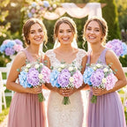 Auihiay 64Pcs Hydrangea Artificial Flowers Bulk, Faux Hydrangea Flowers - Image 2