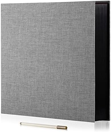 Large Photo Album Self Adhesive for 4x6 8x10 Magnetic Scrapbook Album DIY 60 Black Sticky Pages Linen Cover Photo Album(Grey) by HoneyTolly
