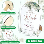 Fayoo 134 Pcs Wood Blocks to Decorate, Wood Games Kit with Wooden Blocks Prediction and Advice Card Clothes Pins Storage Box Game Sign Markers(White) - Image 4