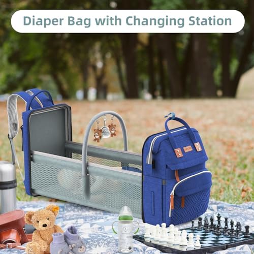 ISMGN Diaper Bag Backpack, Large Diaper Bag, Baby Bag for Mom, Navy Blue - Image 4