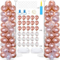 2 Sets Adjustable Balloon Column Stand Kit with Bases（Rose Gold Confetti） by Naozinebi
