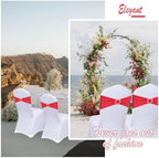 Red Chair Sashes 60 Pack Spandex Red Sashes for Chairs with Heart Buckle - Image 6