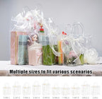 WDSHCR 80 PCS Clear Plastic Gift Bags with Handles, Party Favor Bags with Ribbons, Reusable Goodie Tote Bags for Wedding, Baby Shower, Birthday (Clear 7.8 x 7.8 x 3.1, 80 Pack) - Image 4