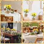 43 Pcs/ 6 Set Sunflower Mason Jar Table Centerpiece Mason Jar Vases - Image 6