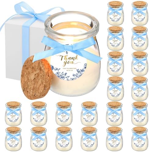MTLEE 20 Pcs Blue Candle Wedding Favors Bridal Shower Gift for Guests by MTLEE