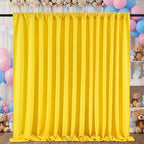 Yellow Backdrop Curtains 10ftx10ft Birthday Polyester Photo Drapes - Image 2