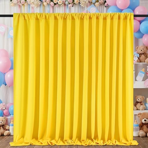 Yellow Backdrop Curtains 30ftx10ft Birthday Polyester Photo Drapes - Image 2