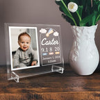 11.75"x9.75" Custom Glass Picture Frame for 5x7 Photo, Personalized Baby Picture Frames, Nursery Decor for Gender Reveal and Baby Announcement Ideas, Adoption Gifts for New Parents (Design 4) - Image 7