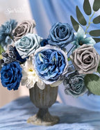 Artificial Flower Box Set Faux Flowers Fake Roses with Stems for DIY - Image 3