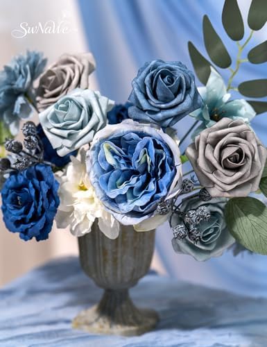Artificial Flower Box Set Faux Flowers Fake Roses with Stems for DIY - Image 3