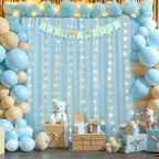 10x10ft Blue Tulle Backdrop Curtains with Lights String for Parties, Wrinkle Free Sheer Curtain Wedding Photo Backdop Drapes for Baby Shower Birthday Party Ceremony Photography Home Decorations - Image 4