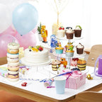Pinkunn 6 Pcs Acrylic Cake Stand Set, 3-Tier Tower with Donut Holders - Image 4