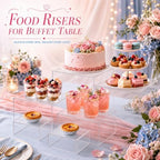 6 Pcs Food Risers for Display Party Buffet Riser Clear(4",4",5",6",7",8") - Image 6