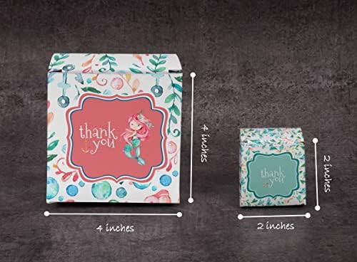 Inkdotpot Paper Box - Mini Favor Box For Baby Shower 4x4x4 Inches Paper Gift Boxes, Candy Paper Box For Party Favors, Baby Shower Mermaid,Girl Theme- Pack Of 20 - Image 3