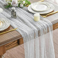 Artoid Mode 10-Pack Pearl White Gauze Table Runner 10FT Home Decor by ArtoidMode