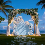 SuuWoee Wedding Arch Backdrop Stand Set of 2 With Blue Cover (7.2FT+6FT) - Image 6