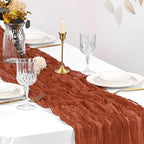 20 Pack Cheesecloth Table Runner - 17x108 Inch Terracotta Boho Gauze Cheese Cloth Table Runners for Baby Bridal Shower Decoration Wedding Party Summer Garden Farmhouse - Image 7