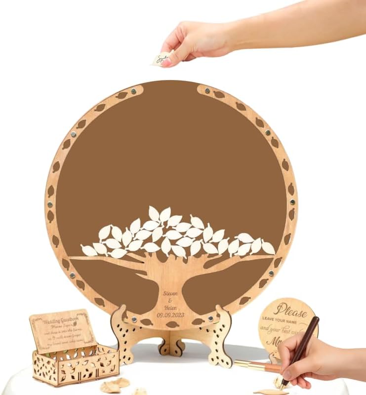 Drop Box Guest Book Alternative, Rustic Boho Family Tree Wedding Sign Frame by Handmade
