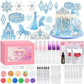 Anime Princess Cake Toppers, Snow Theme Princess Cake Decorations&Lip Gloss Kit for Kids, Fun DIY Color Changing Lip Gloss Kit Birthday Gifts for Girls Kids Teens Baby Shower Children's Party by GZDUCK