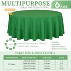 Showgeous 90 Inch Green Round Tablecloths, Polyester Table Covers - Image 2