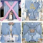 50ft×15ft Dusty Blue Backdrop Curtain for Wedding Parties - Image 4