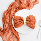 100 Pack Orange Cheesecloth Napkins 21x21 Inches Orange Cloth Napkins Set of 100 Washable Dinner Table Napkins for Wedding Bridal Baby Shower Rustic Boho Cotton Gauze Family Party Table Decor - Image 4