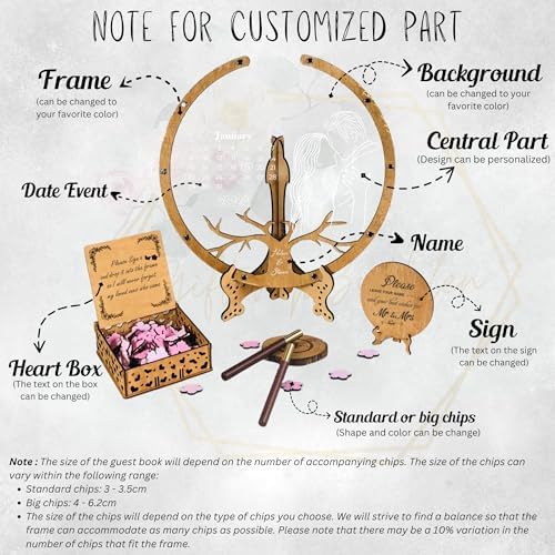Wedding Guest Book Alternative, Rustic Wooden Tree Drop Box Frame Sign in - Image 5