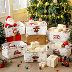 CHENGU 6 Pack Christmas Storage Basket Collapsible Christmas Basket for Gifts Highland Cow Holiday Decor Large Red Truck Bin Foldable Xmas Tree Box with Handle for Bedroom Office Home - Image 2