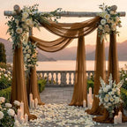 Pack of 1 Wedding Arch Drape Panel Fabric 30" x 100ft - Mocha - Image 4