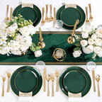 YOUBET 175PCS Green Plastic Plates with Gold Rim for Wedding Party - Image 2