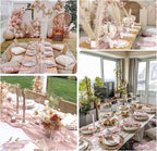 10 Pack Dusty Pink Spring Summer Cheesecloth Table Runners 35x120 Inches, 10FT Pink Table Runner Boho Gauze Cheese Cloth Table Runner for Wedding Baby Shower Birthday Party Decor - Image 4