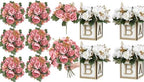 6 Bundles Peonies Artificial Flowers & Pack of 4 Baby Shower Centerpieces for Tables by SEKNHOP