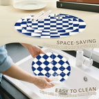 J JOYSAY Chess Checkerboard Blue White Print Acrylic Cupcake Stand 3 Tier Dessert Table Display Set Clear Cake Stands for Baby Shower Party Wedding Decorations Easy Assembly Macaron Tower - Image 4